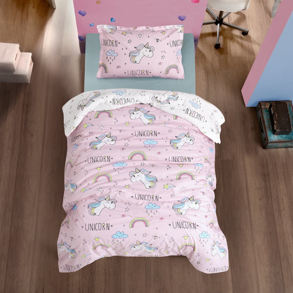 Dečija posteljina roze jednorog